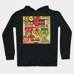 Road signs on Route 66 Hoodie